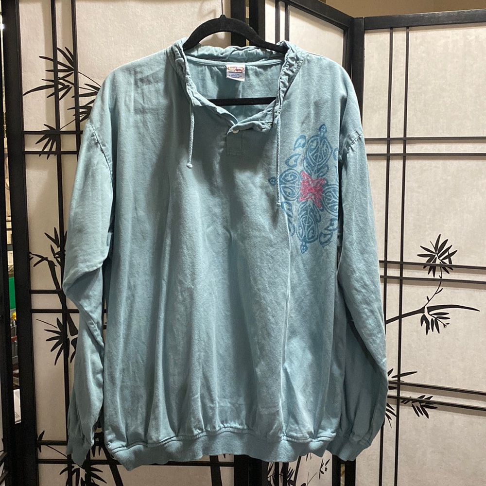 Brand Crazy Shirts, teal long-sleeved shirt, XL